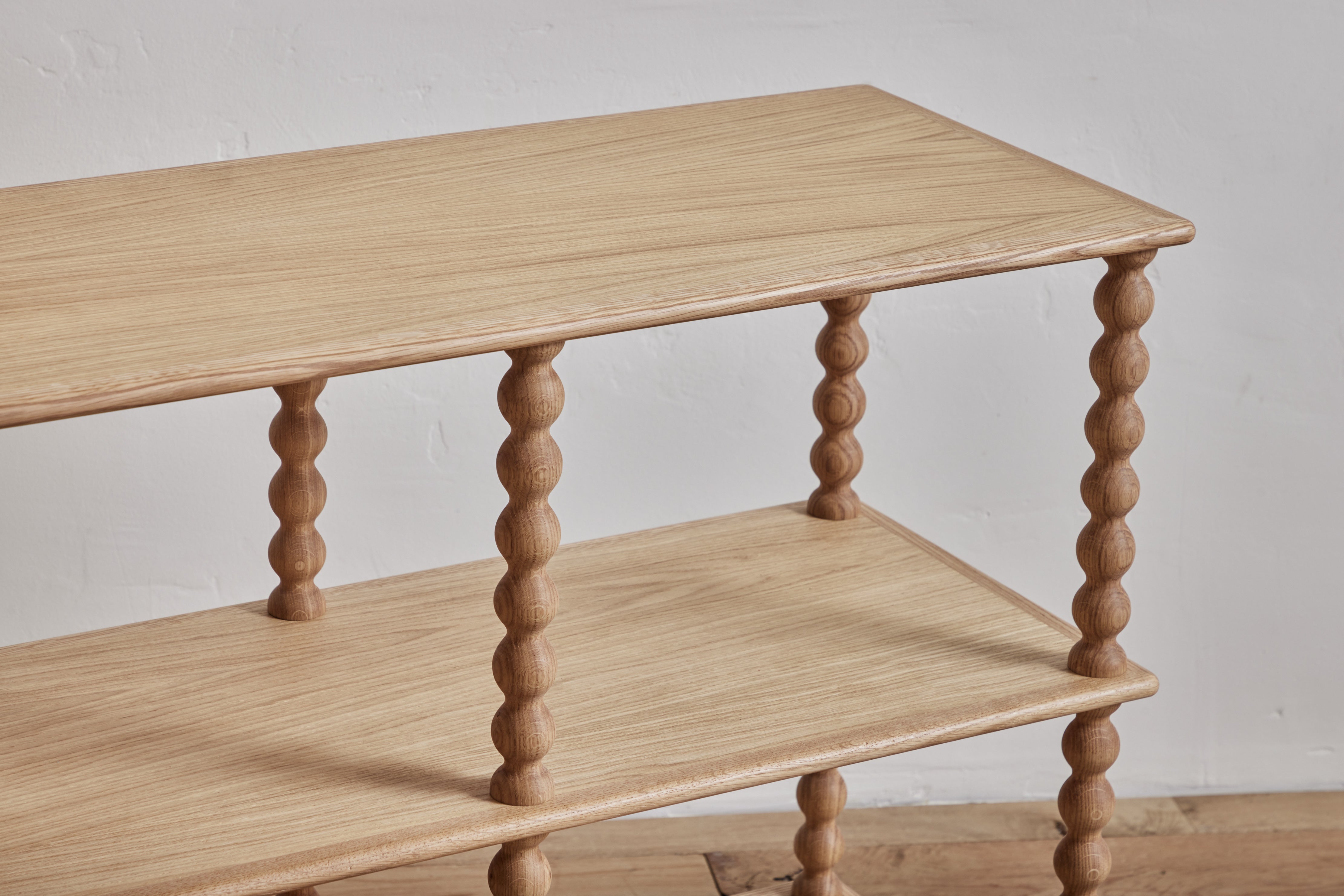Bobbin 3-Tier Console in Natural Oak