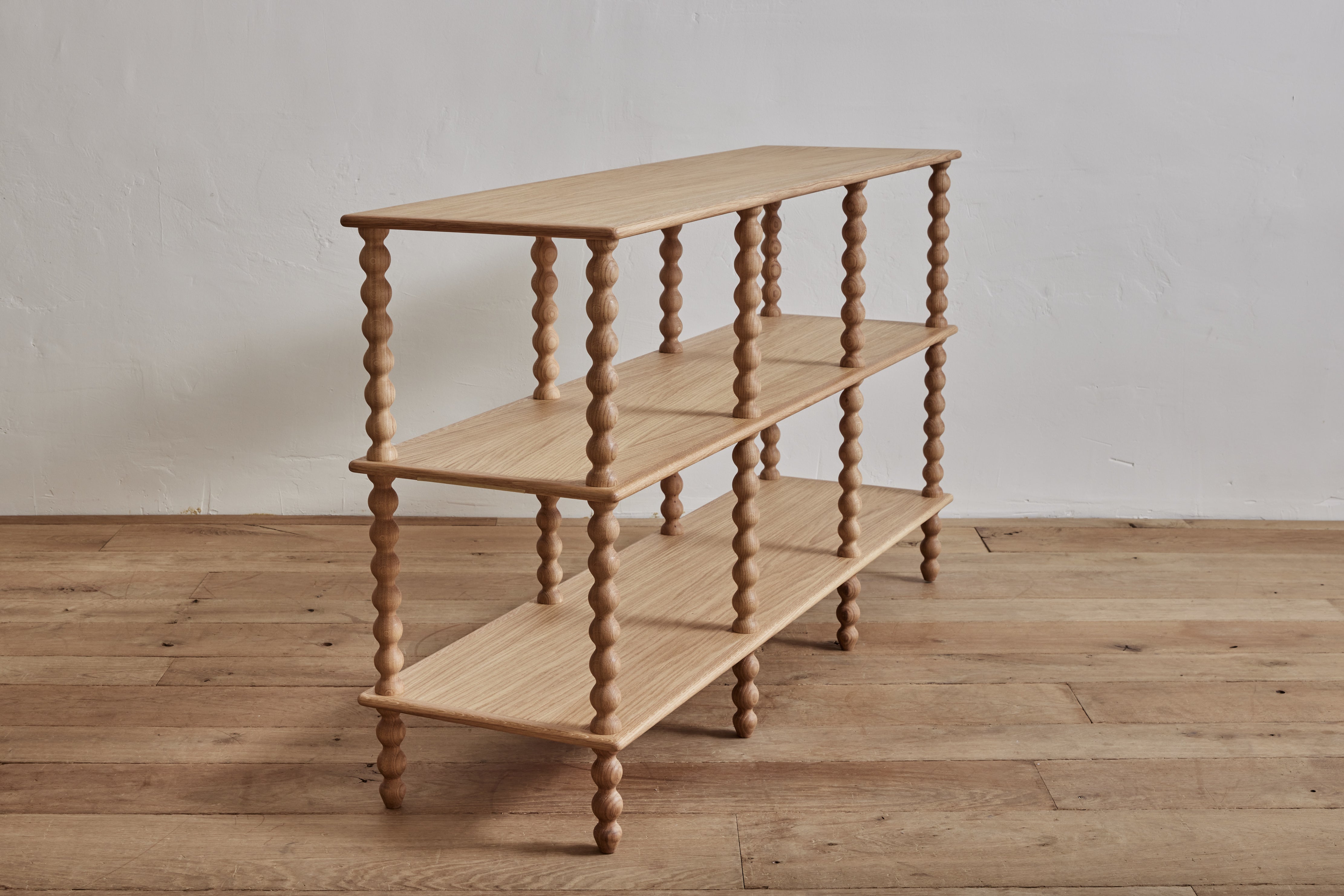 Bobbin 3-Tier Console in Natural Oak
