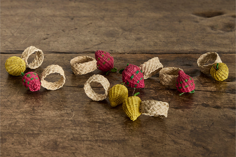 Strawberry Napkin Ring, Set of 4