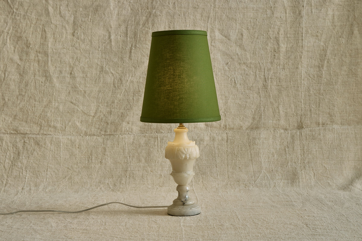 Carved Alabaster Table Lamp