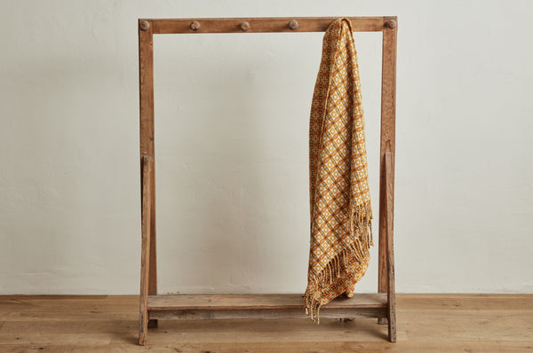 Wool Orange Mod Throw Blanket