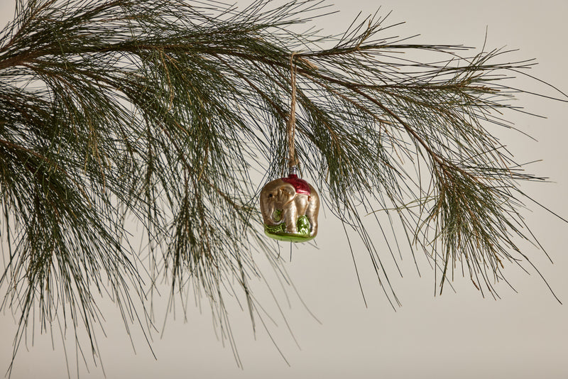 Glass Elephant Ornament