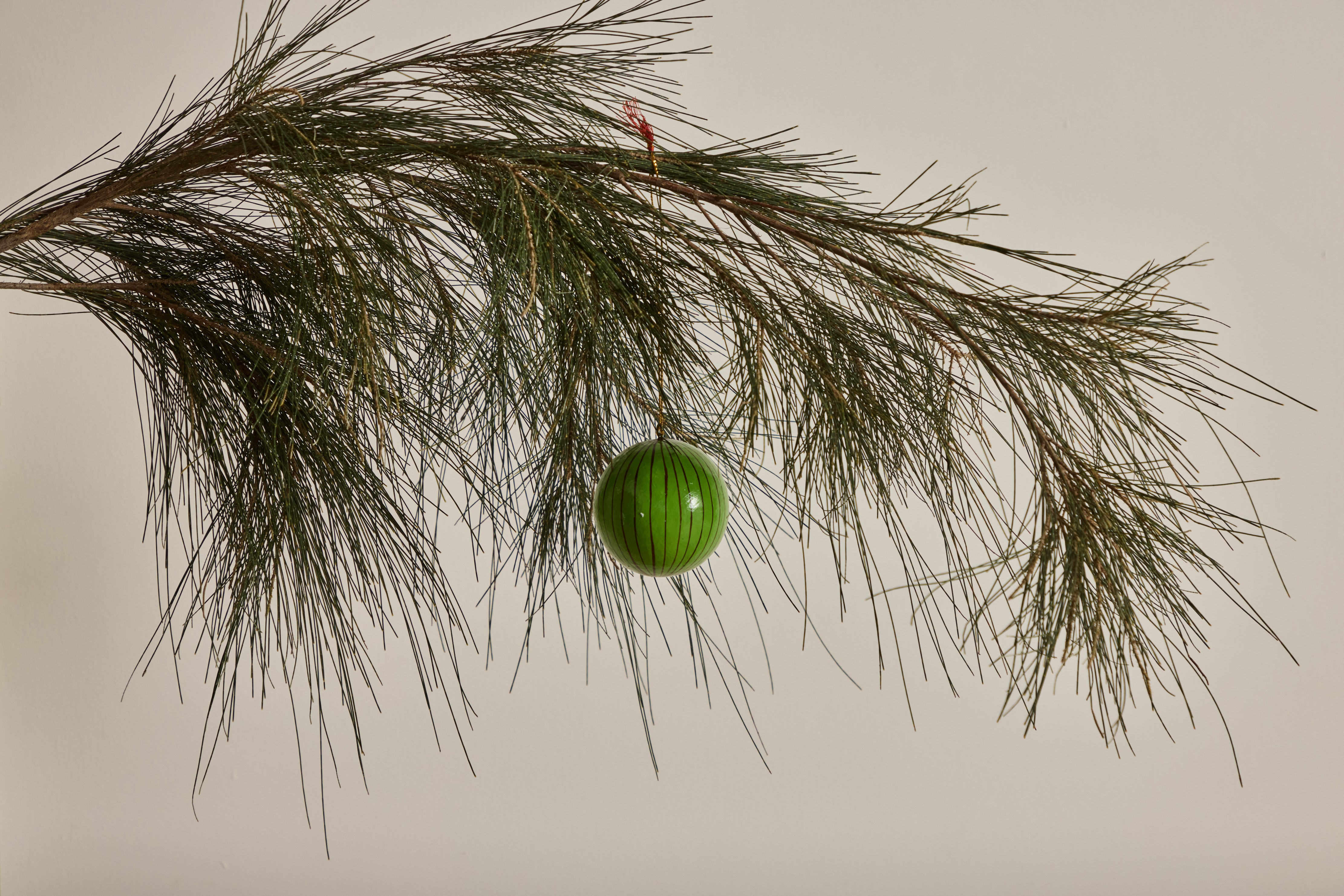 Painted Ball Ornament, Green Stripe