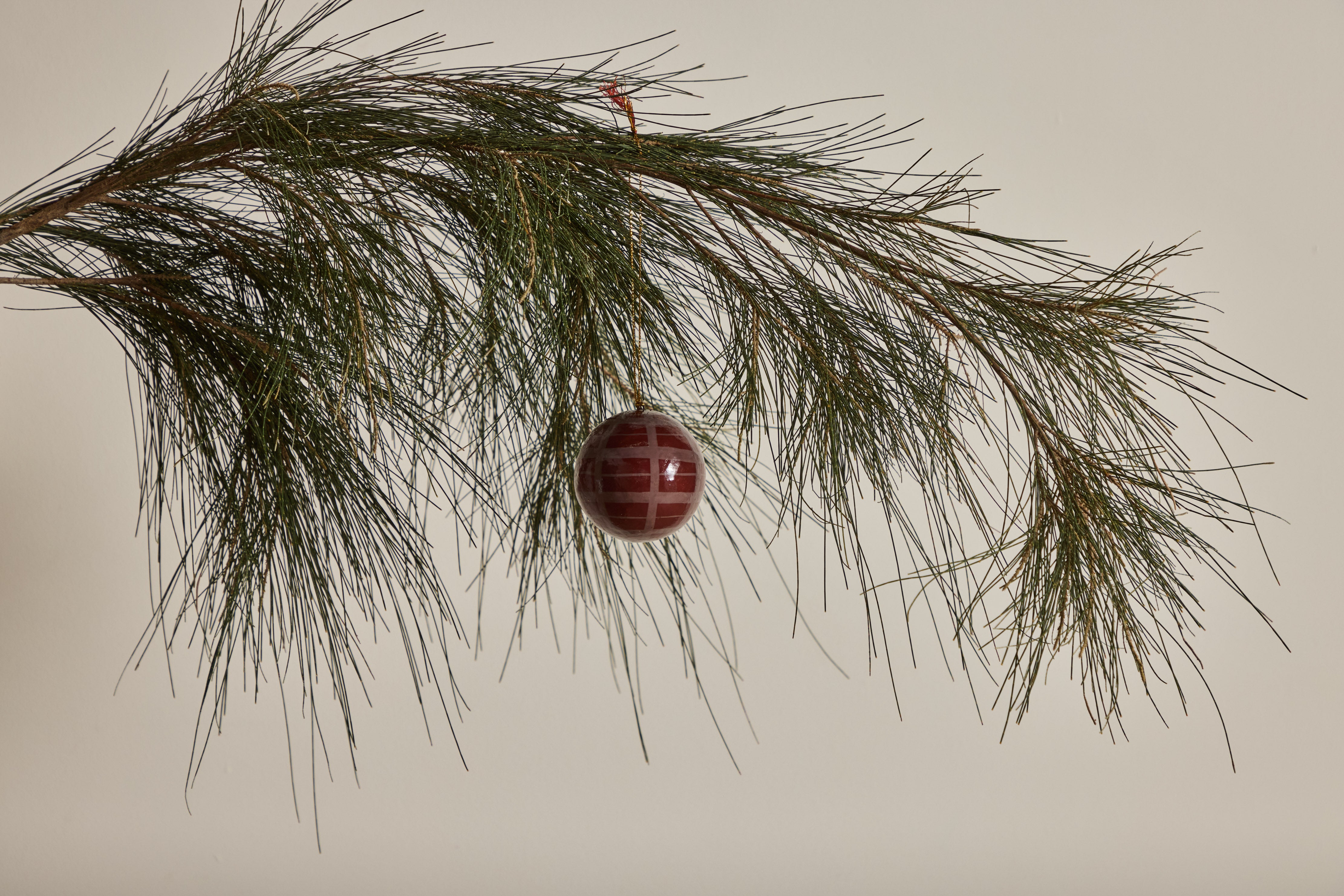 Painted Ball Ornament, Dark Red & Mauve