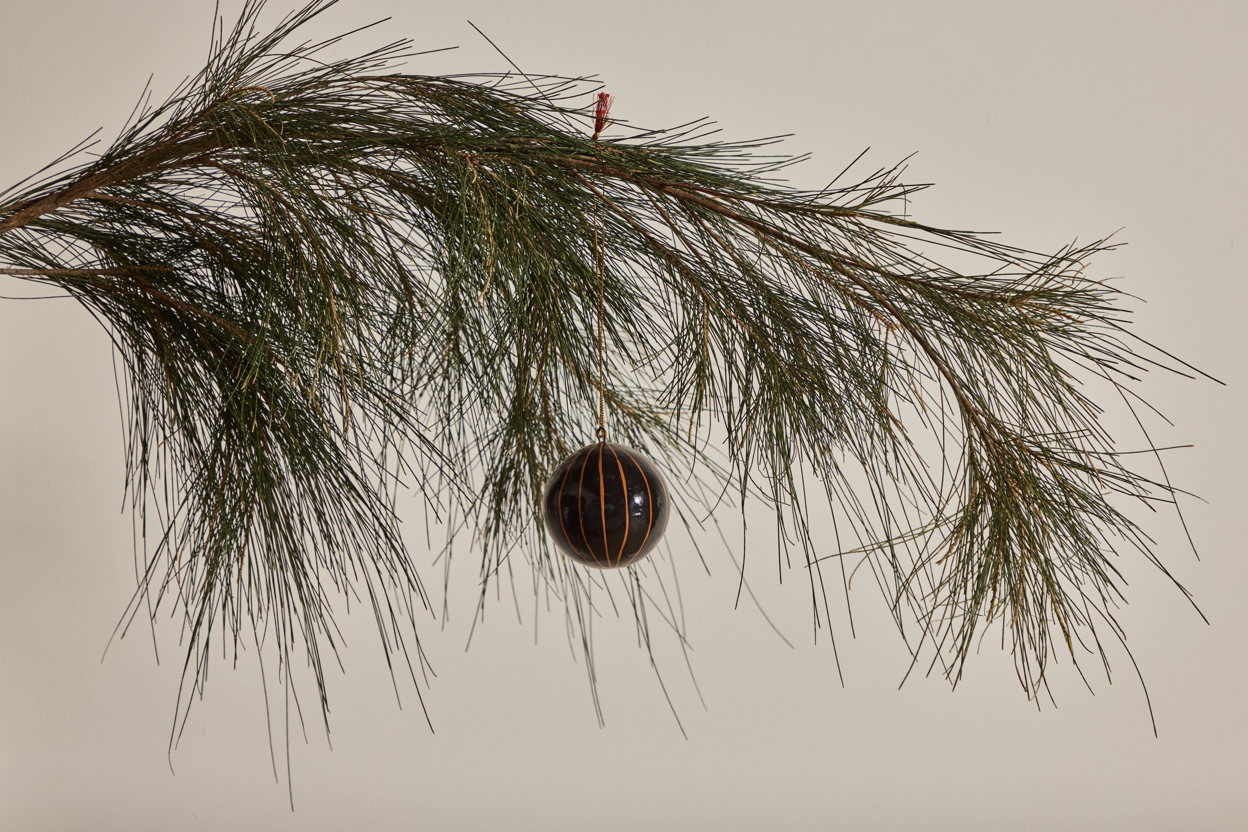 Painted Ball Ornament, Black Stripe