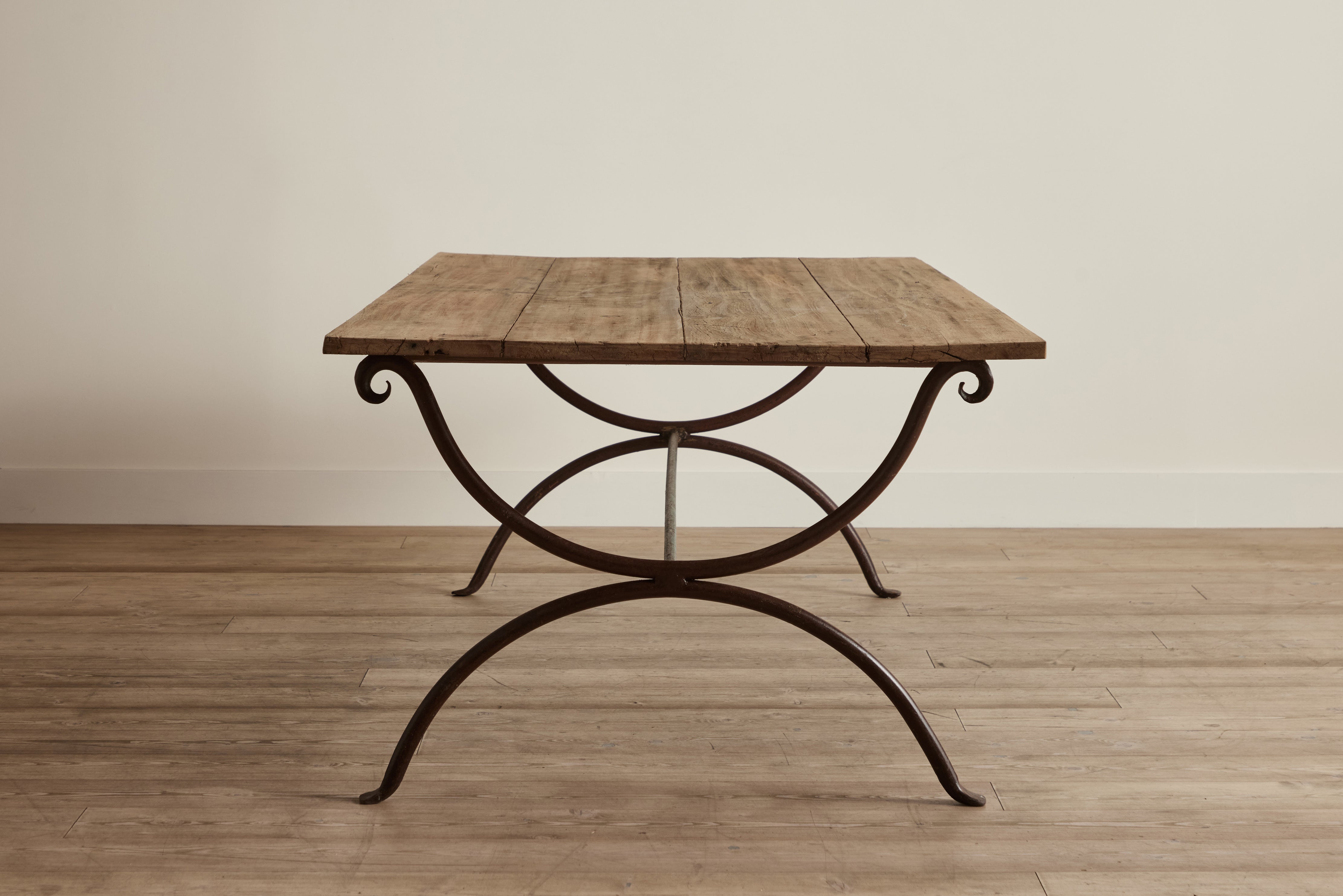 French Wood & Iron Table