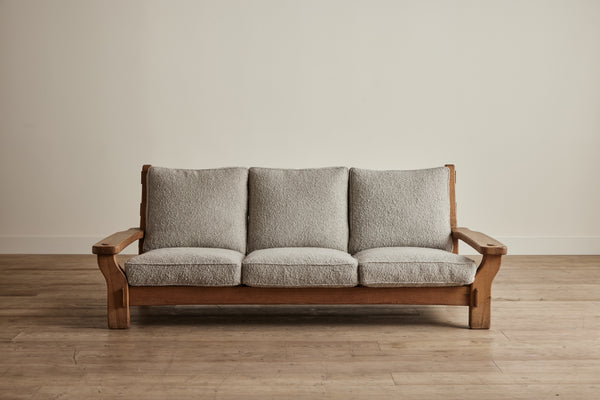 Brutalist Oak Wood Sofa