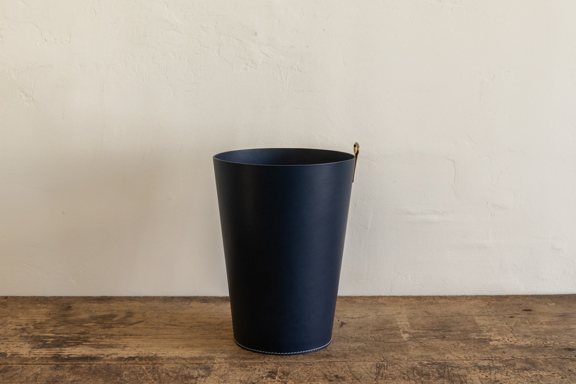 Leather Bin in Navy
