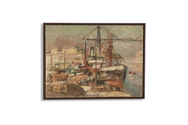 Harbor Boat Painting