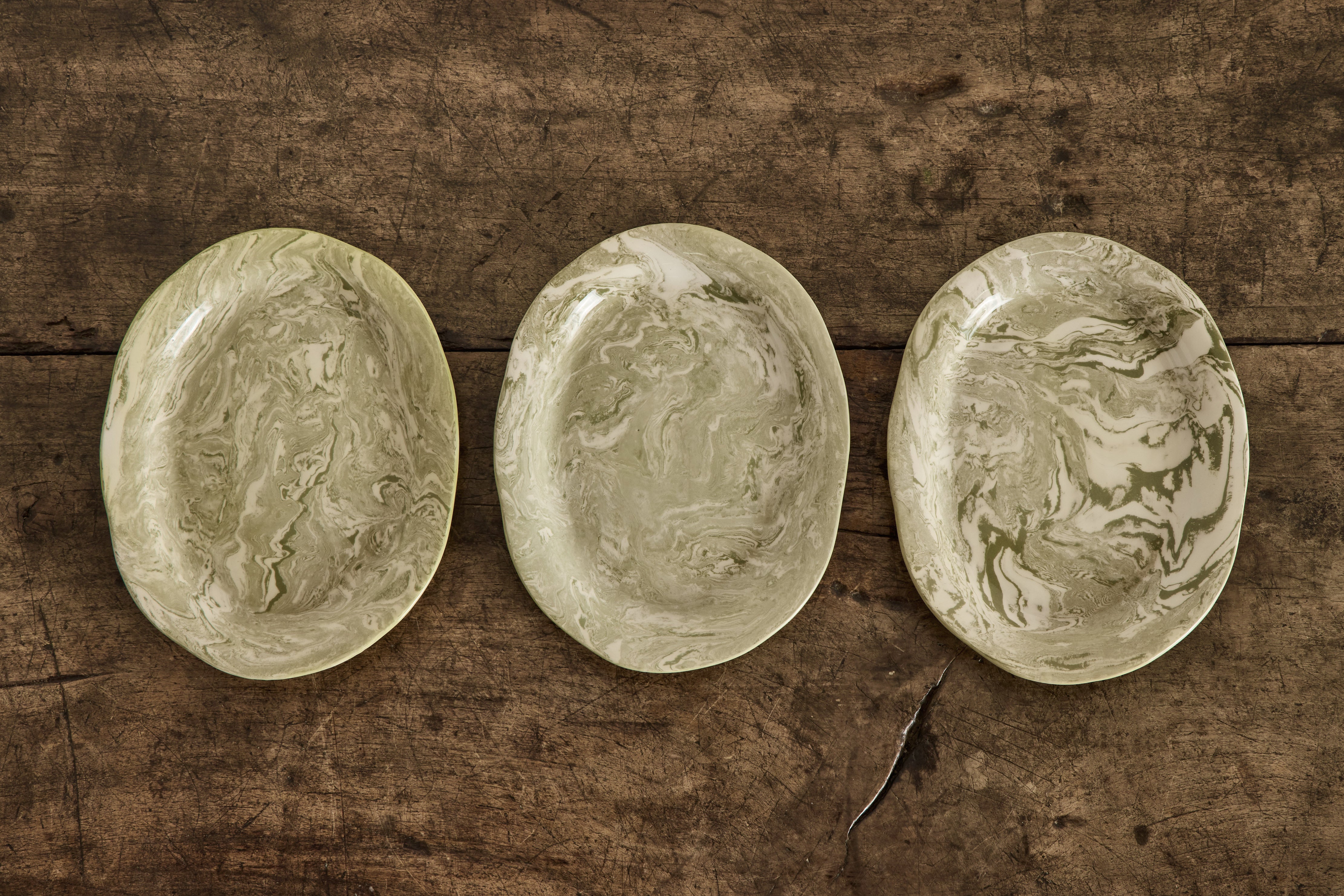 Vert Marbleized Oval Platter