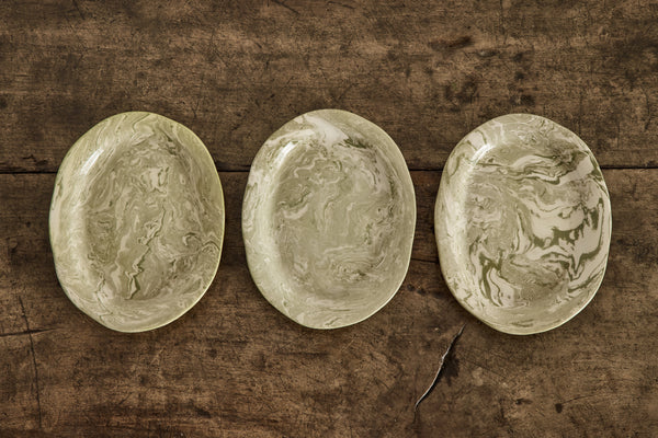Vert Marbleized Oval Platter