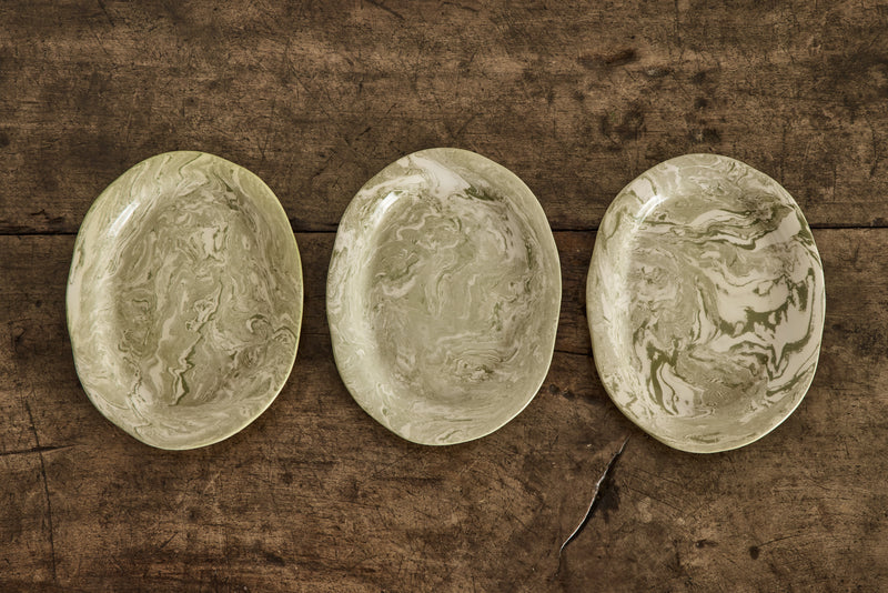 Vert Marbleized Oval Platter