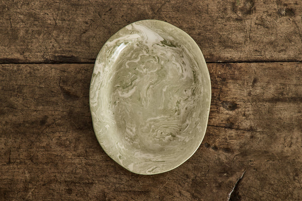 Vert Marbleized Oval Platter