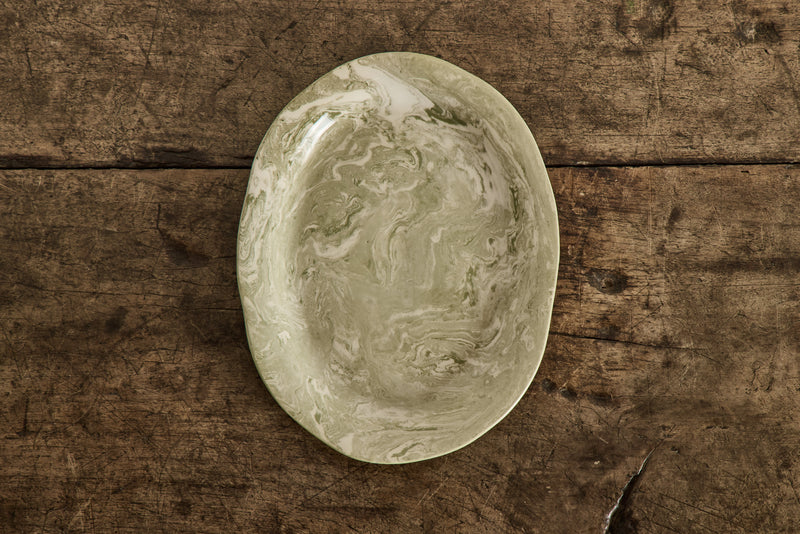 Vert Marbleized Oval Platter