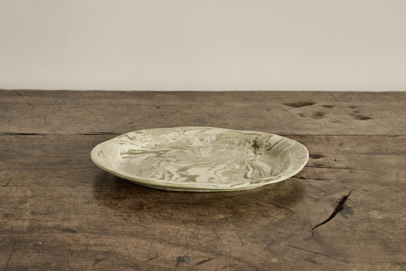Vert Marbleized Oval Platter