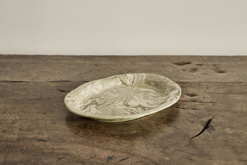 Vert Marbleized Oval Platter