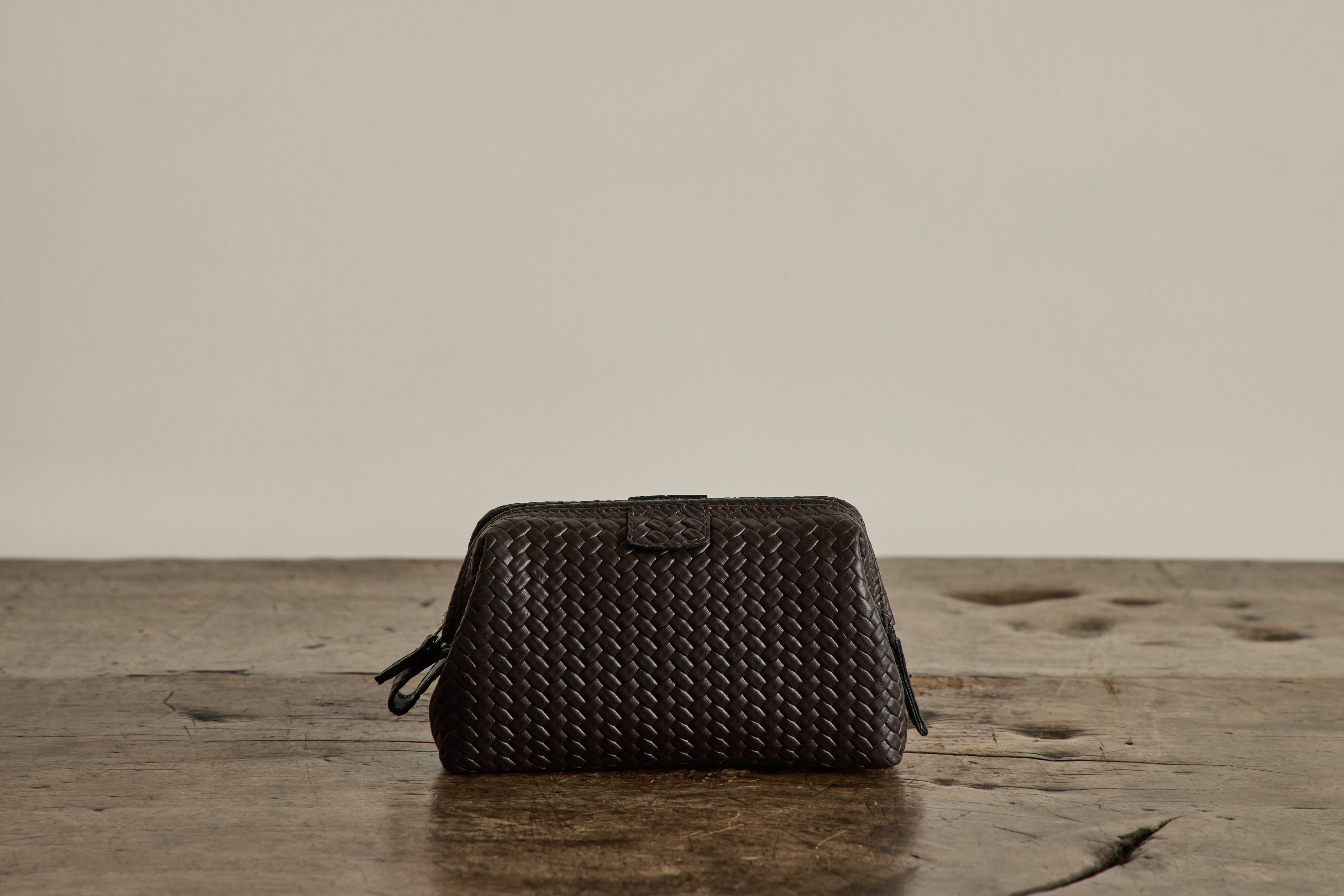 Brown Leather Washbag
