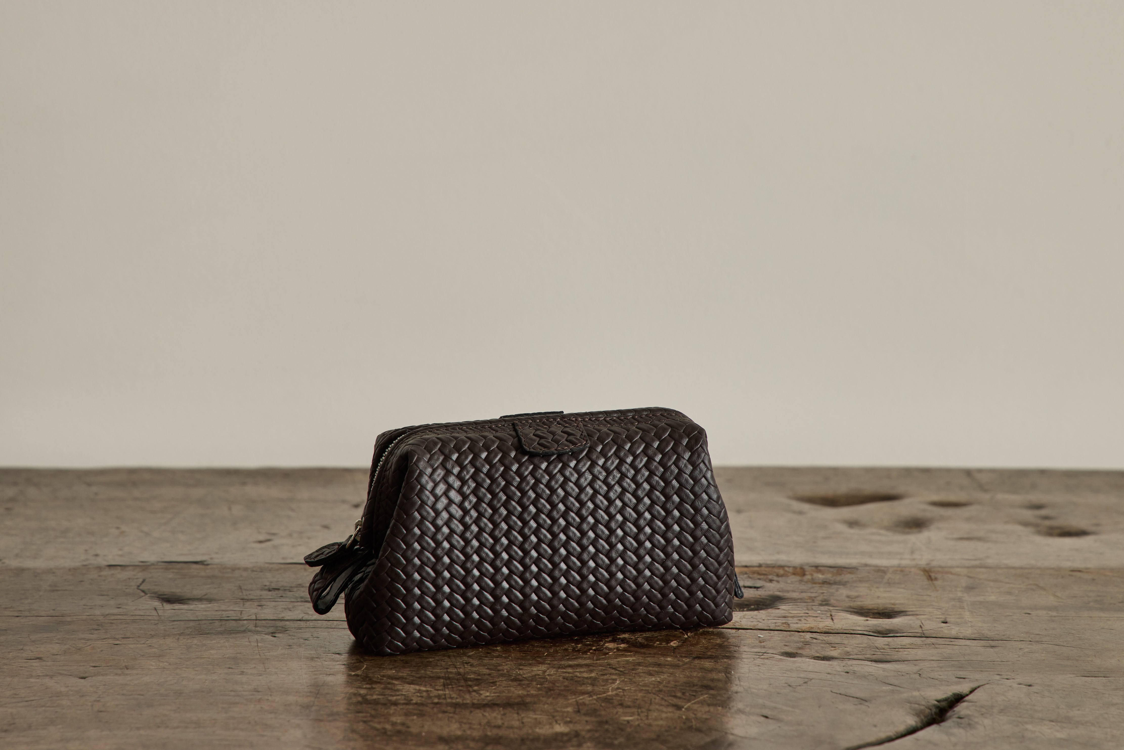 Brown Leather Washbag
