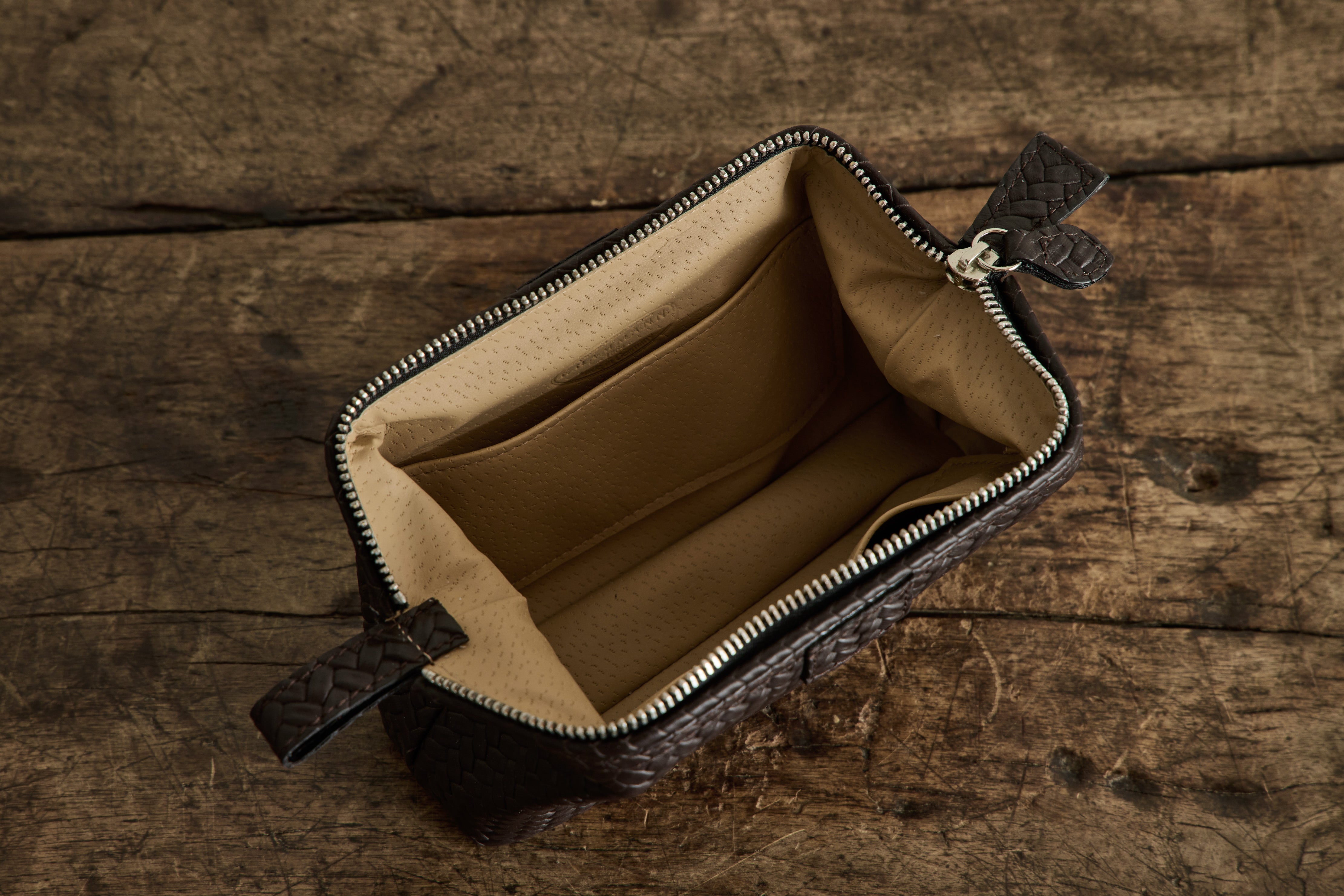 Brown Leather Washbag