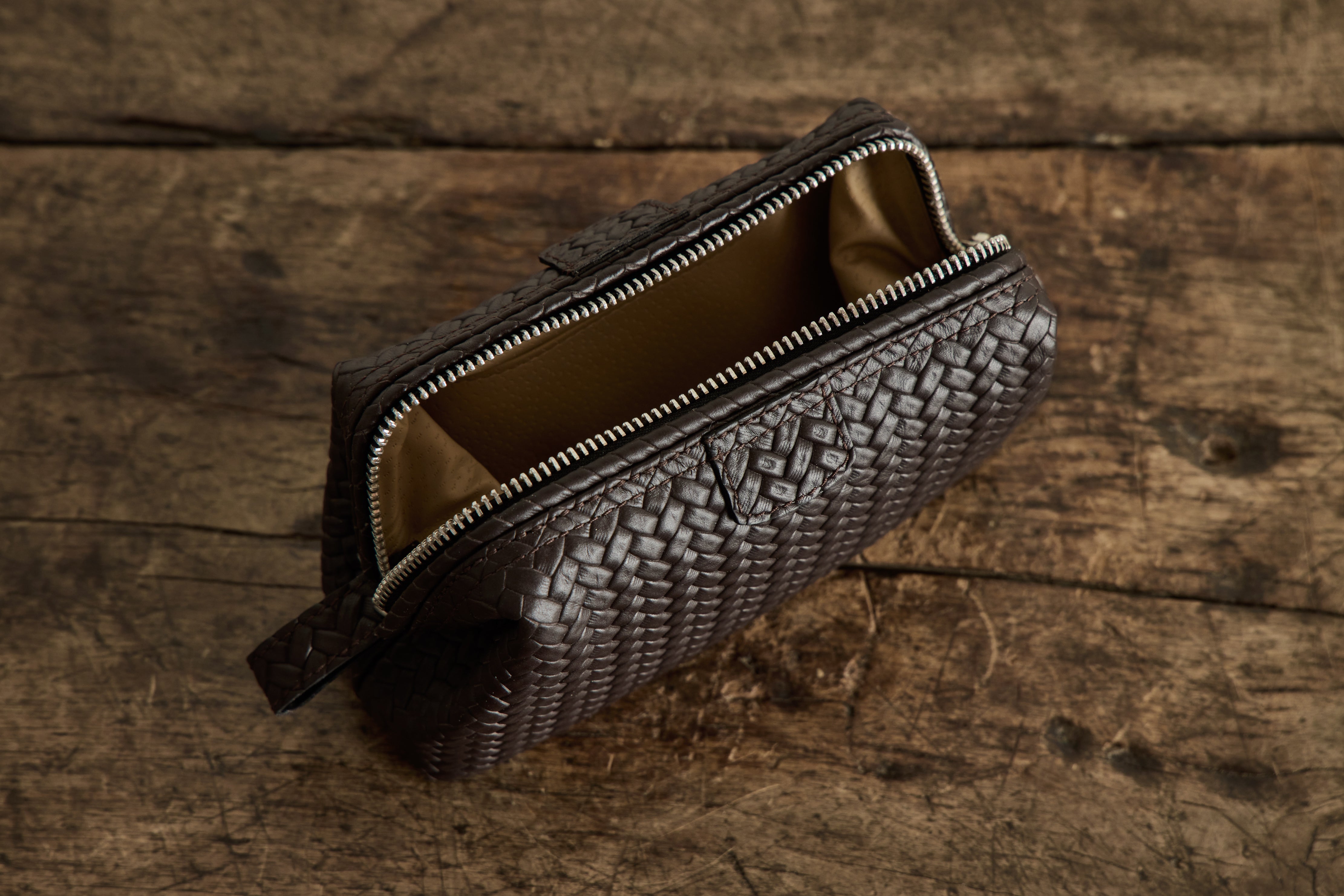 Brown Leather Washbag