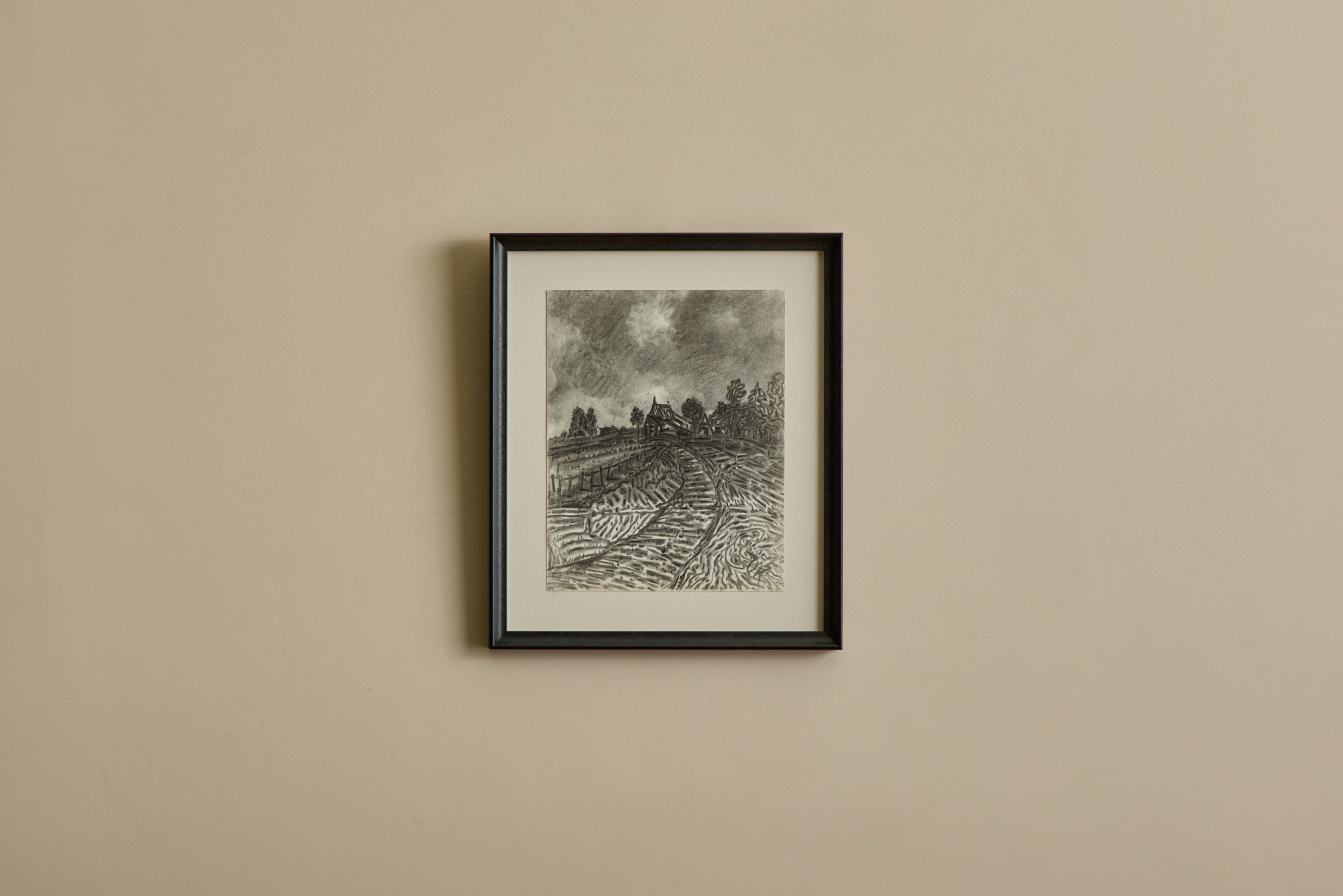 Farmhouse Charcoal Landscape