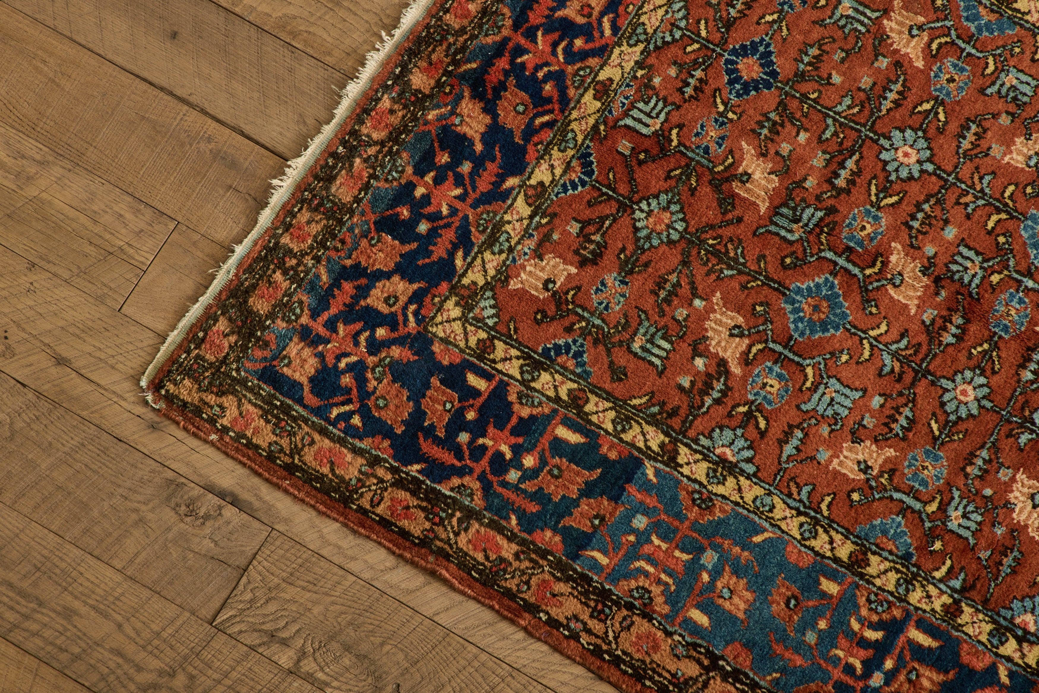 Blue & Red Persian Floral Rug 4’1 X 7’