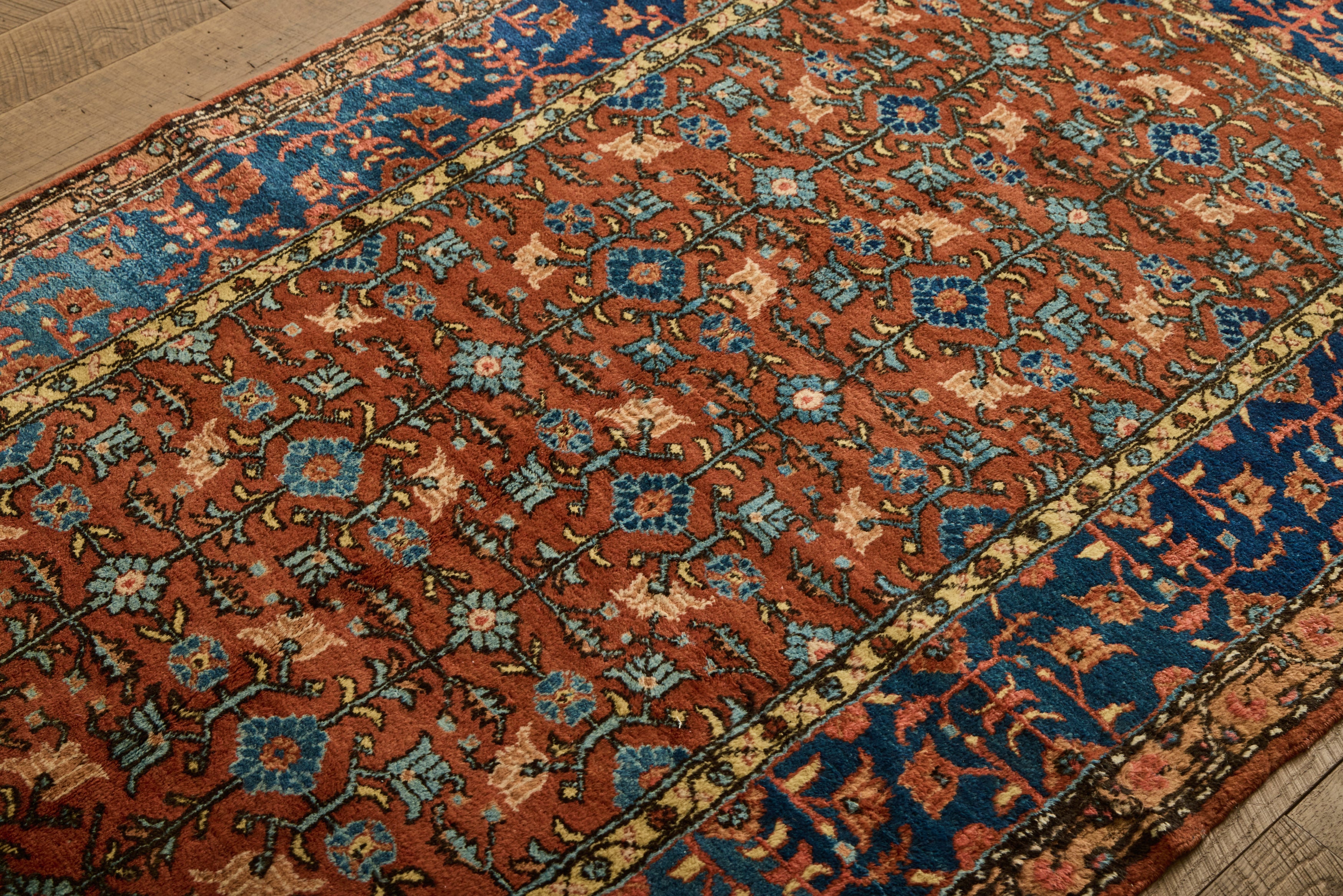 Blue & Red Persian Floral Rug 4’1 X 7’