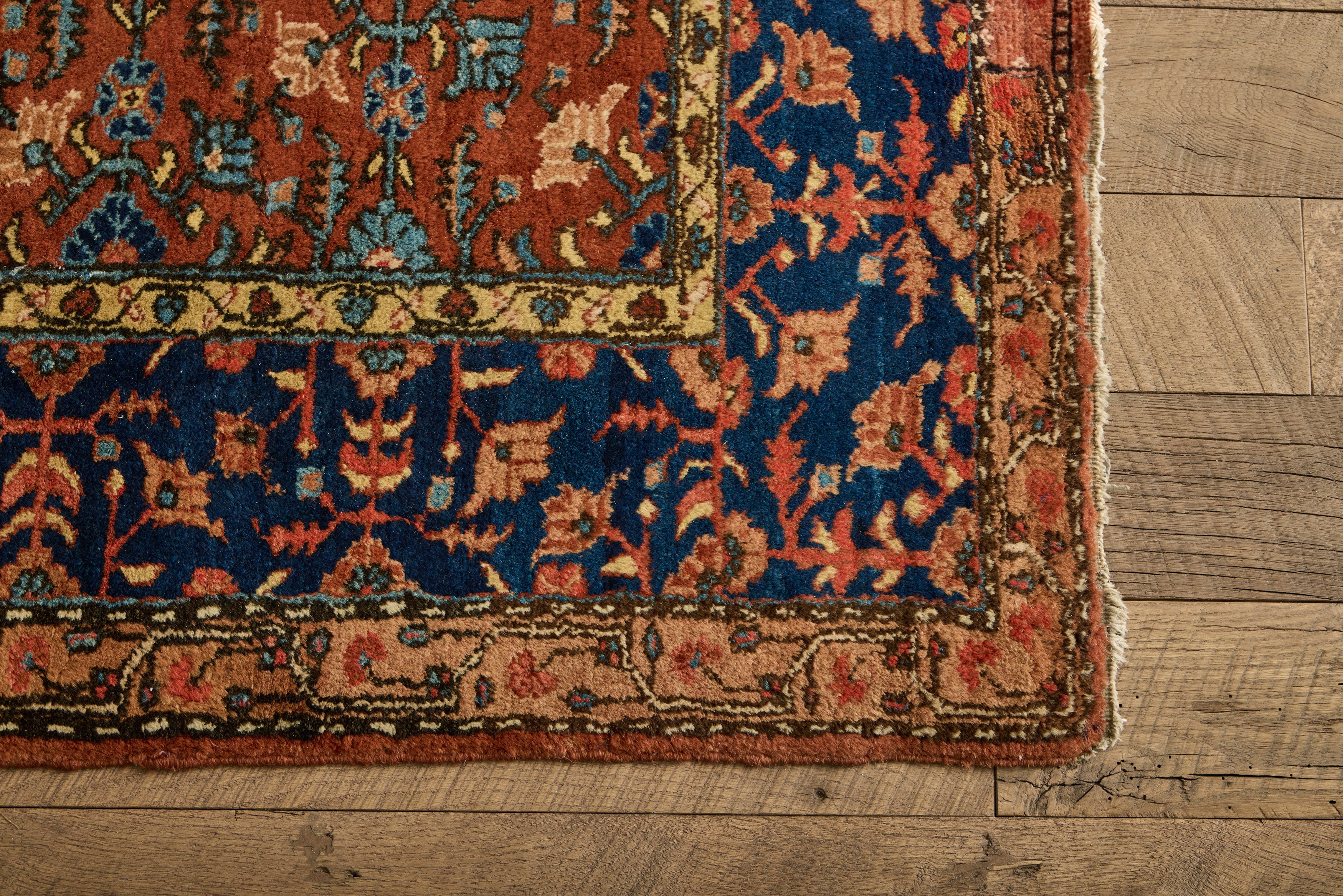 Blue & Red Persian Floral Rug 4’1 X 7’