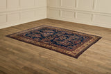 Blue Persian Floral Sarouk Rug 9' X 11'8
