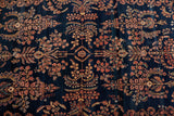Blue Persian Floral Sarouk Rug 9' X 11'8