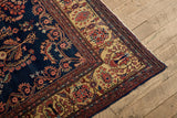 Blue Persian Floral Sarouk Rug 9' X 11'8