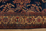 Blue Persian Floral Sarouk Rug 9' X 11'8