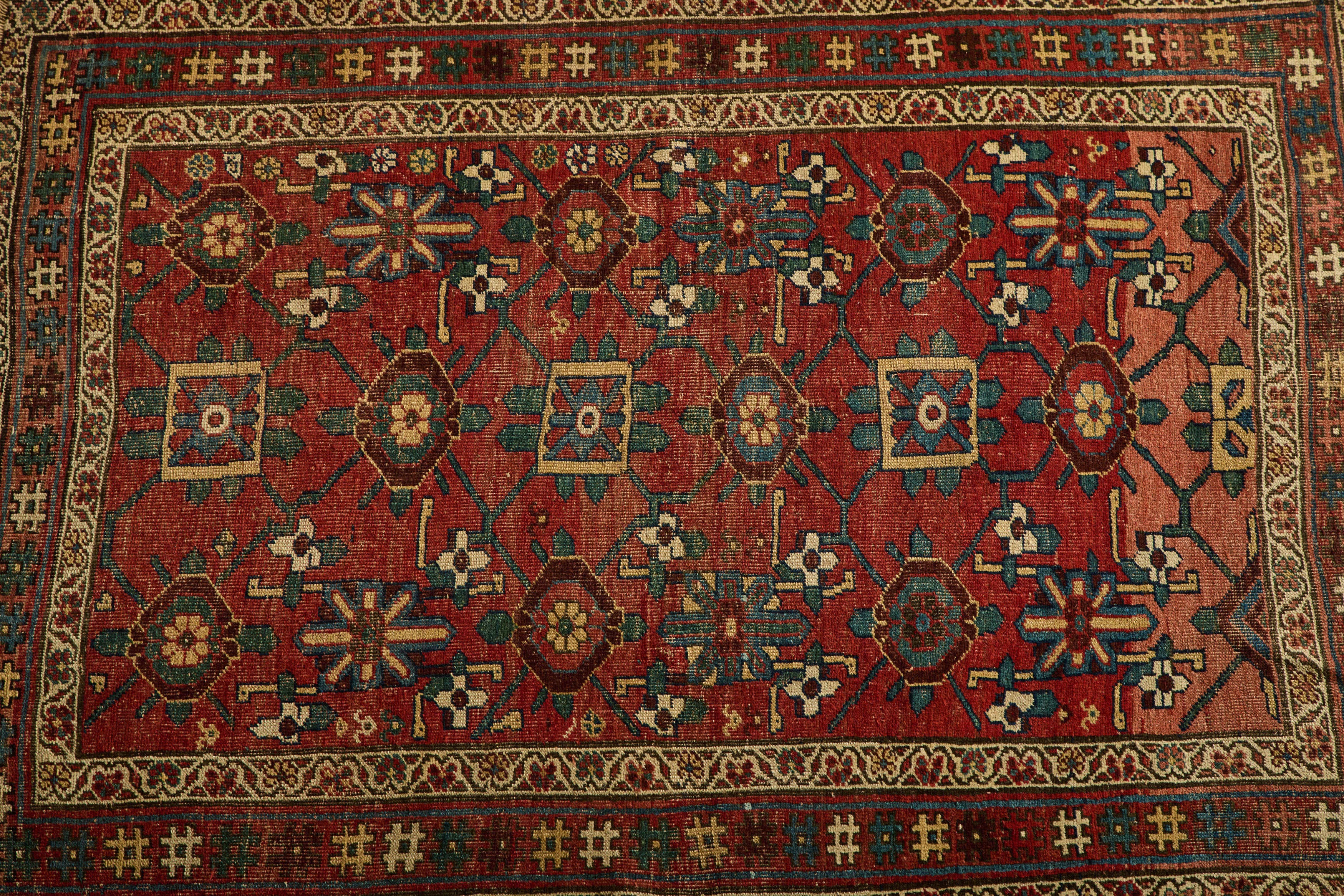 Red Floral Bidjar Rug 4'3 x 6'3