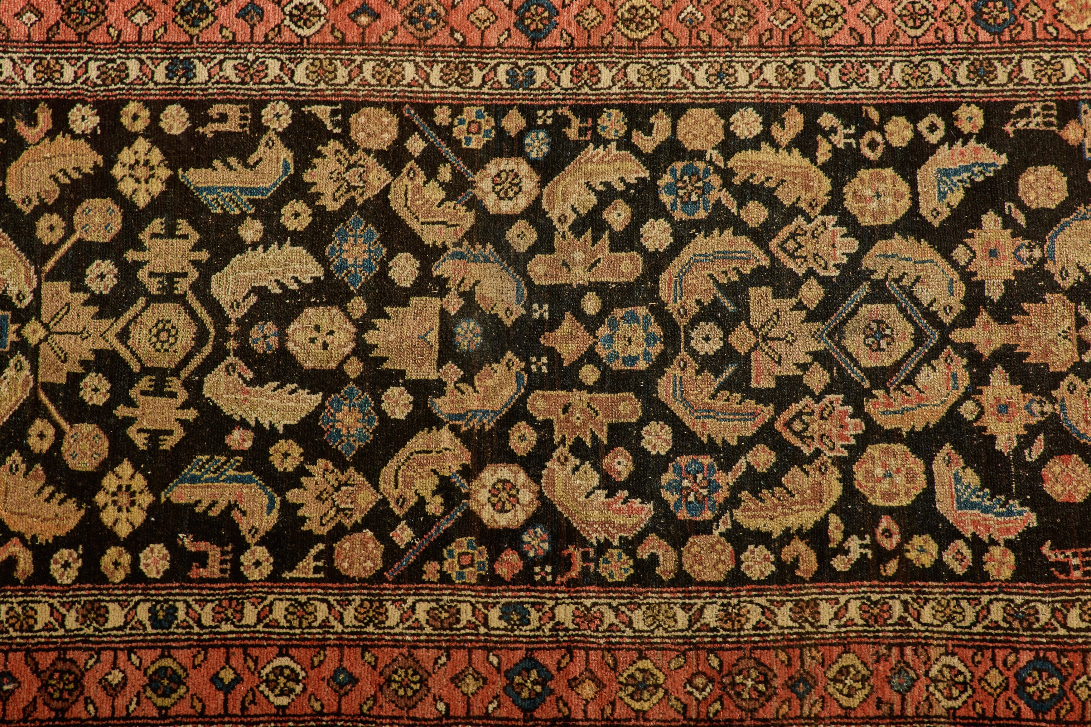 Navy Persian Kurdish Rug 3'6 x 6'2