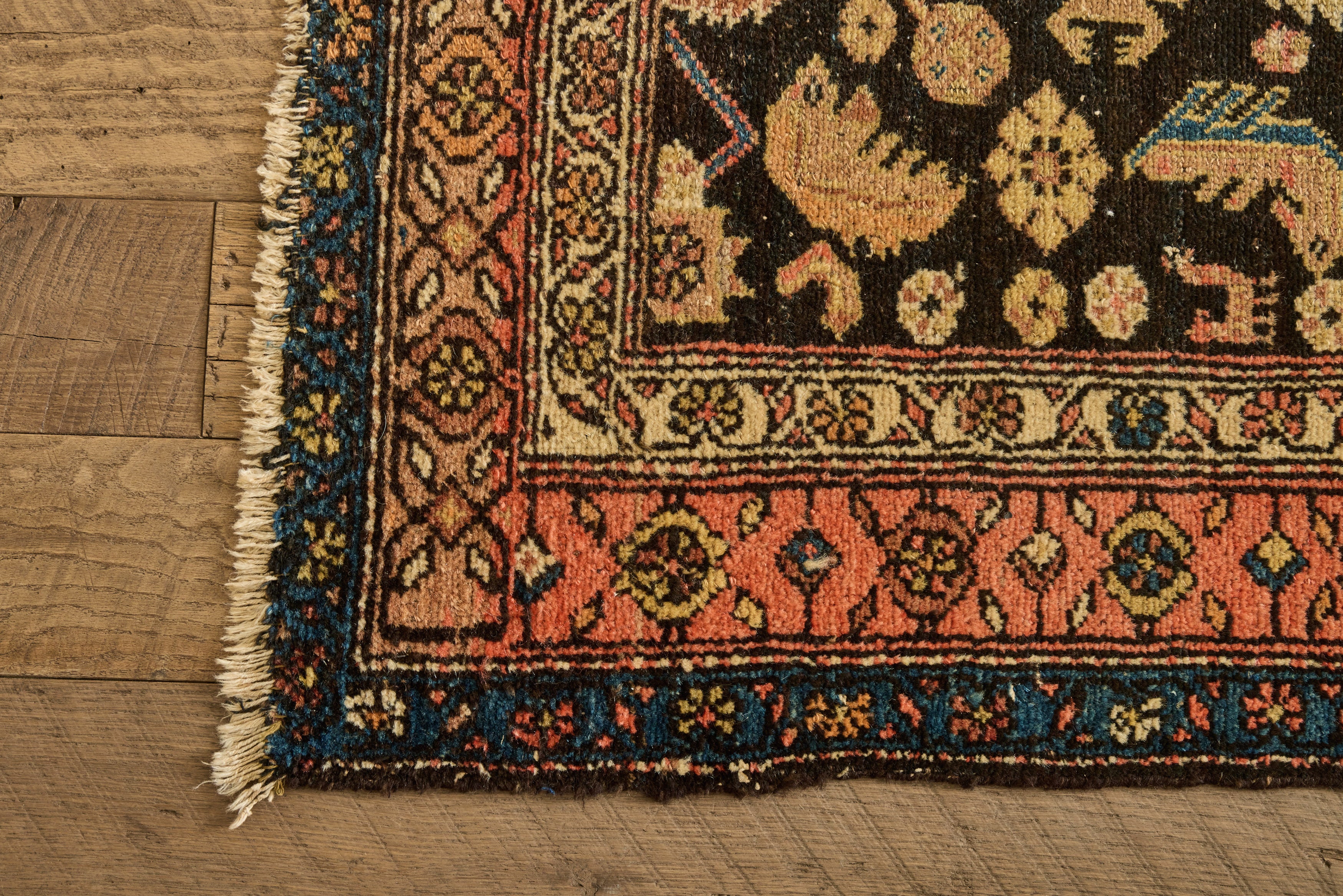 Navy Persian Kurdish Rug 3'6 x 6'2
