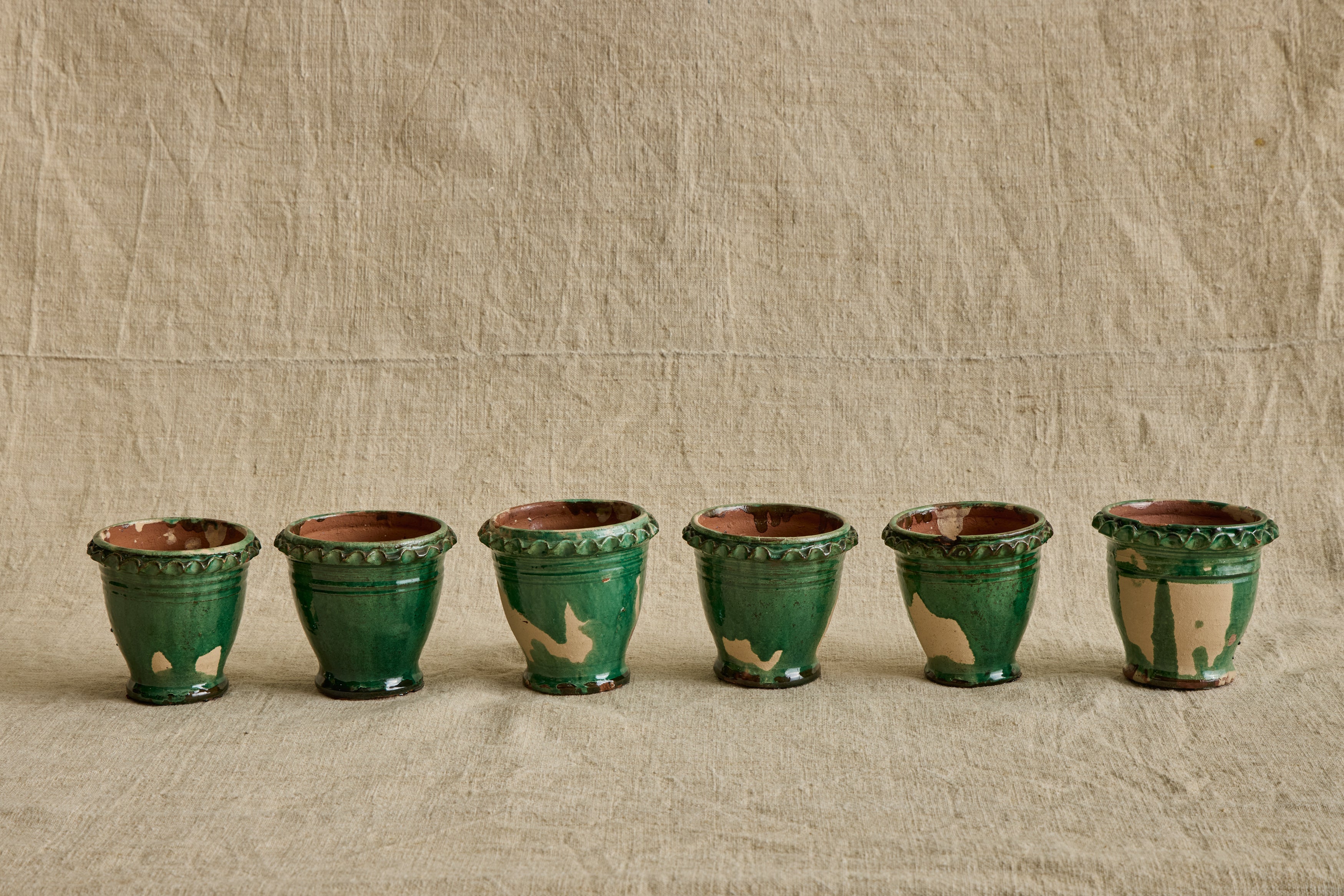Mini Green Scalloped Garden Pot