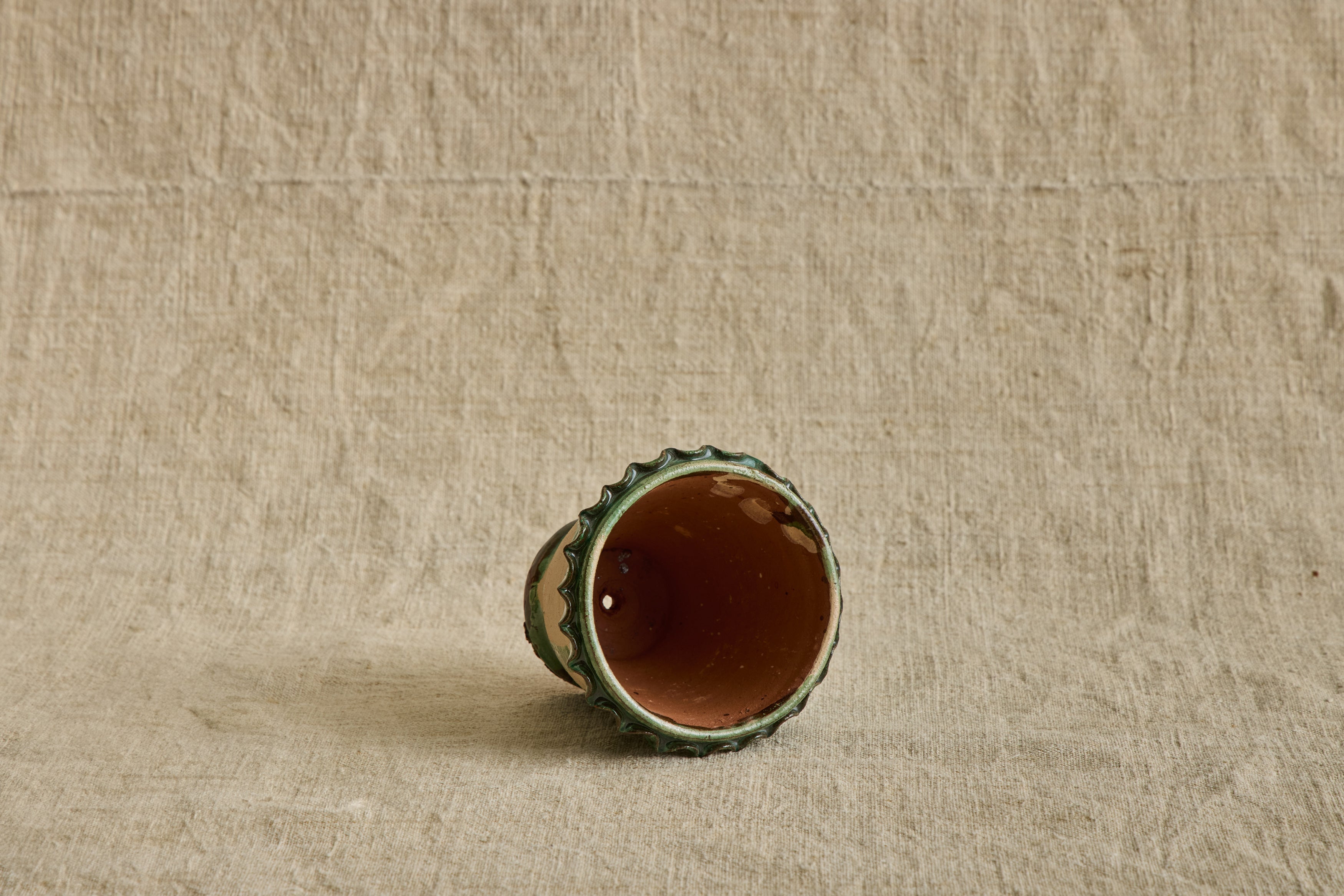 Mini Green Scalloped Garden Pot