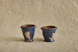 Mini Blue Scalloped Garden Pot