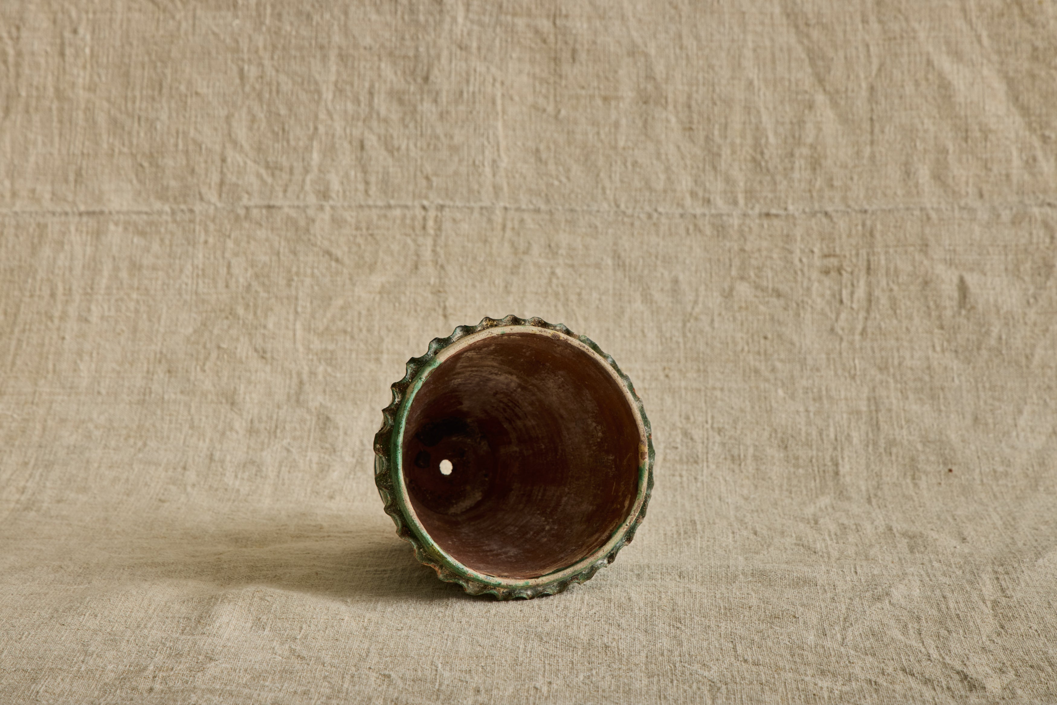 Green Scalloped Garden Pot