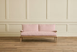 Shown in Customer's Own Material ( Ian Mankin, Blazer Stripe Peony/Airforce) and Natural Oak