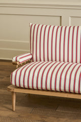 Shown in Customer's Own Material ( Ian Mankin, Blazer Stripe Peony/Airforce) and Natural Oak