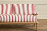 Shown in Customer's Own Material ( Ian Mankin, Blazer Stripe Peony/Airforce) and Natural Oak