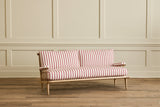 Shown in Customer's Own Material ( Ian Mankin, Blazer Stripe Peony/Airforce) and Natural Oak