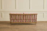 Shown in Customer's Own Material ( Ian Mankin, Blazer Stripe Peony/Airforce) and Natural Oak