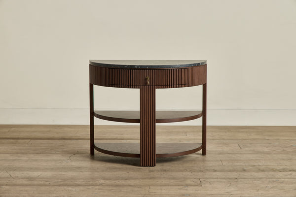 Demilune Side Table, Marble Top