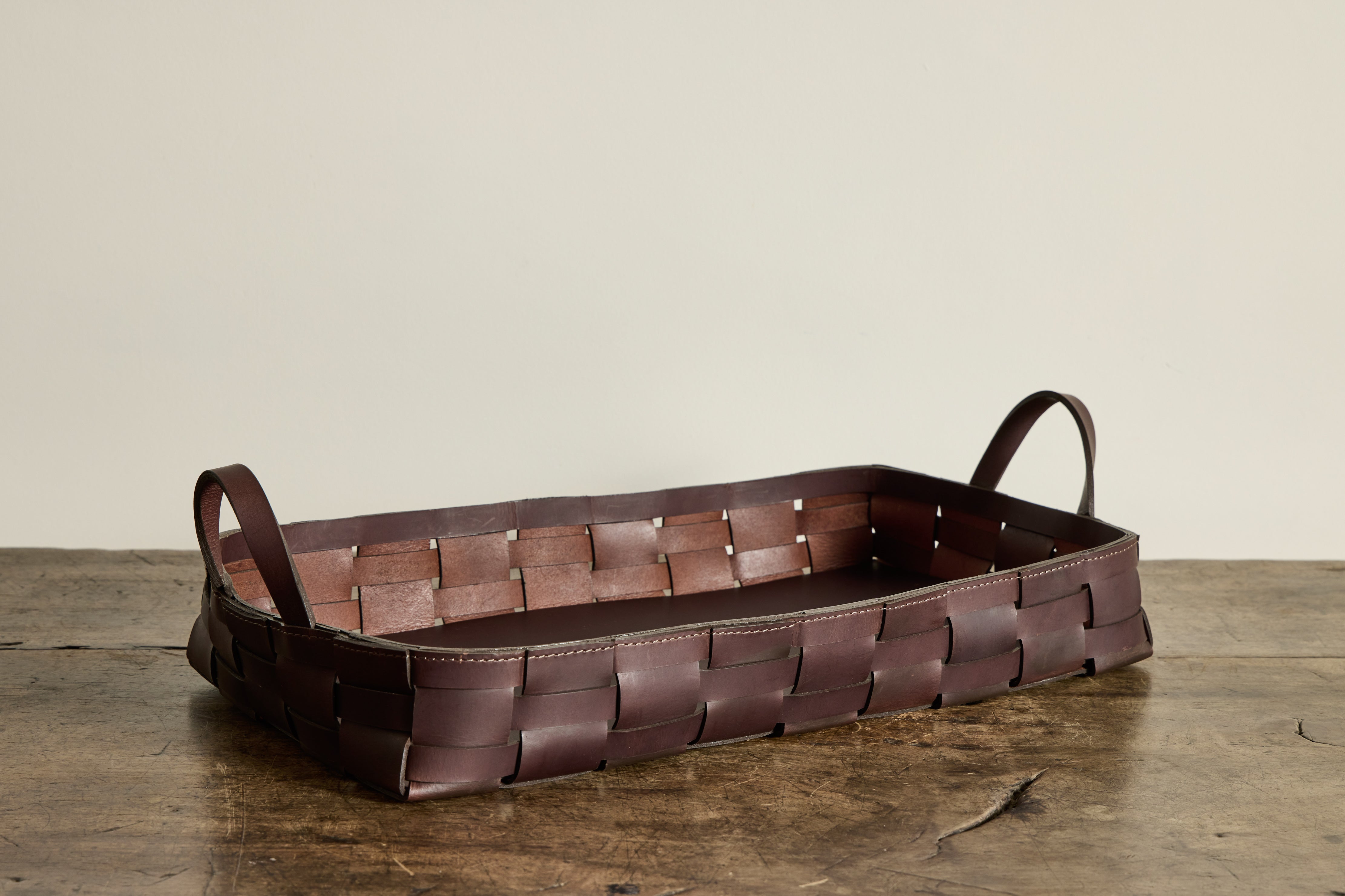 Woven Basket in Chocolate Buffalo