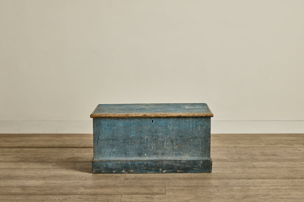 Blue Painted Blanket Chest
