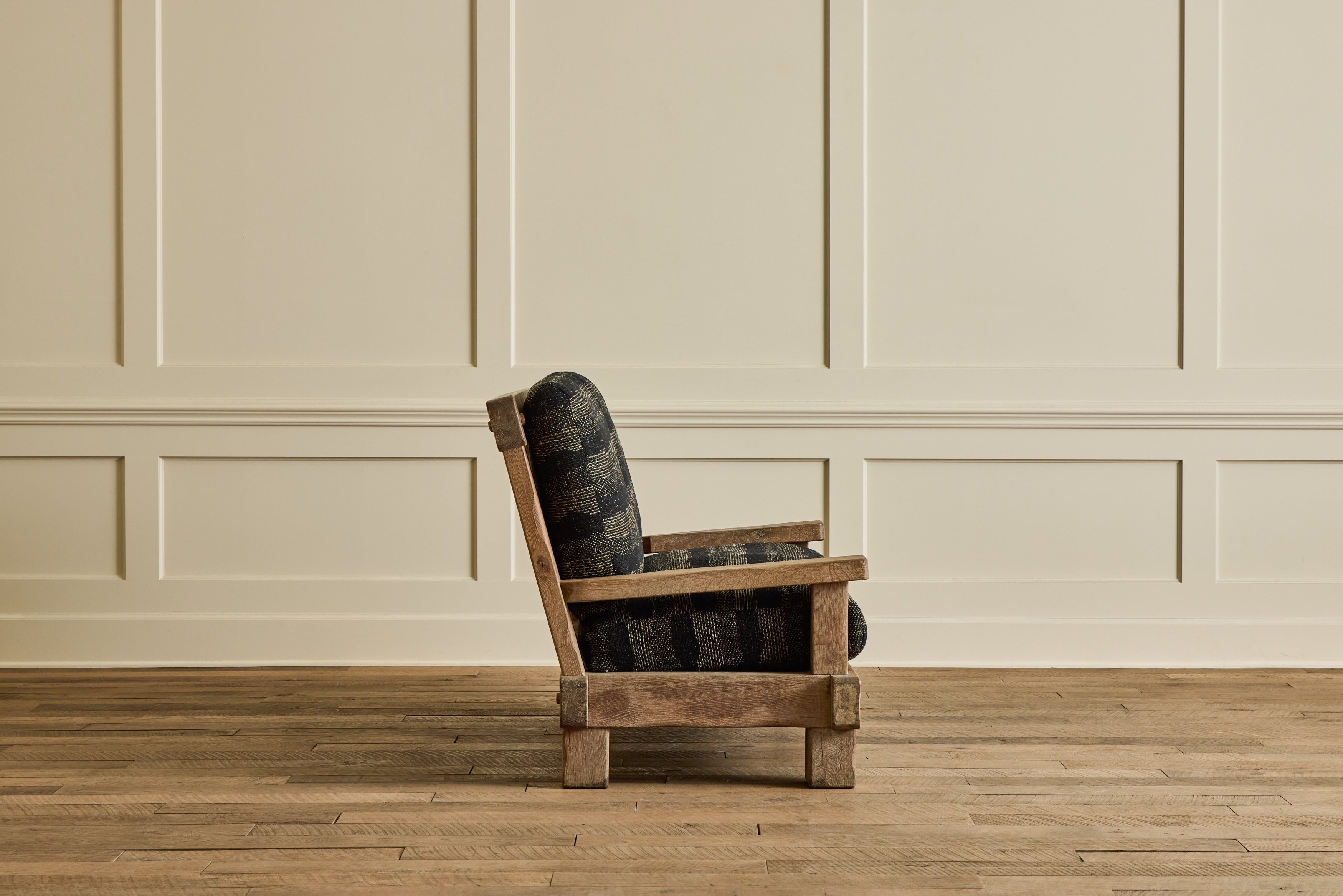 French Oak Brutalist Settee
