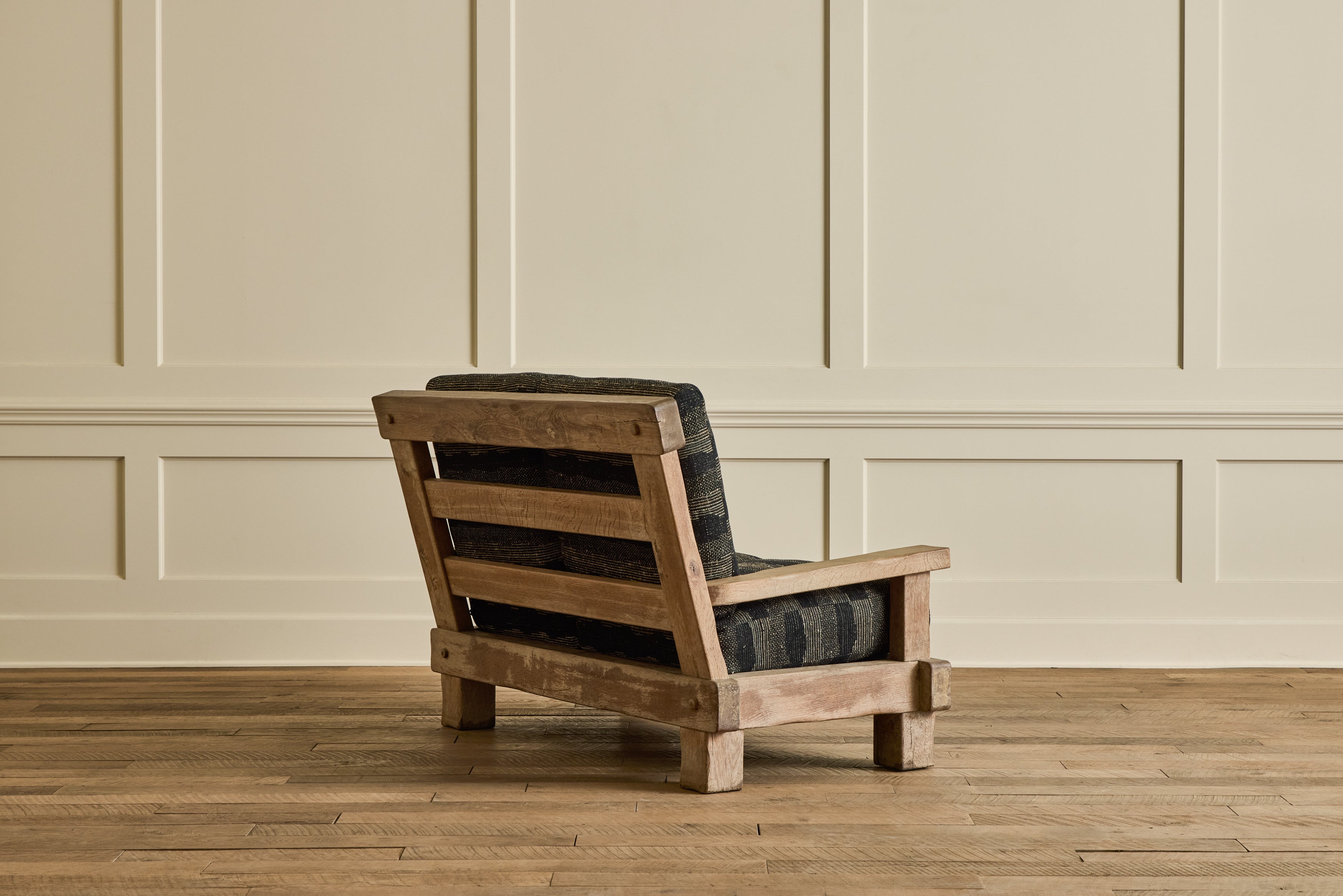 French Oak Brutalist Settee
