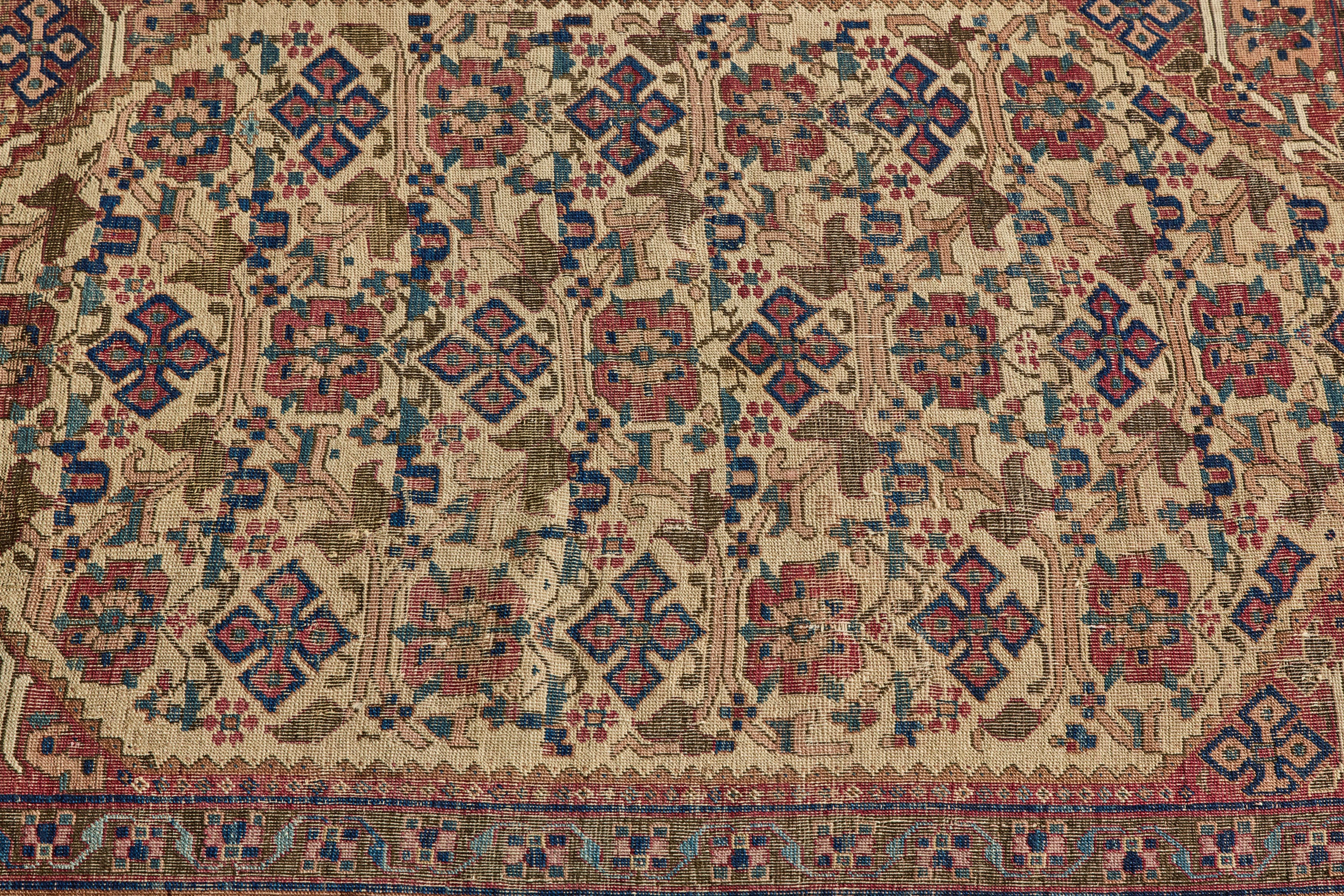 Persian Afshar Floral Rug 4'3 X 5'6